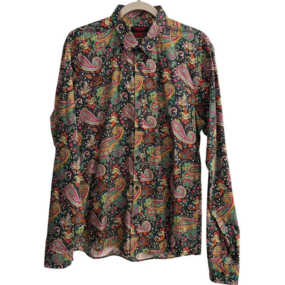 Jared Lang After Hours Size Large Paisley Colorful Button Down Shirt